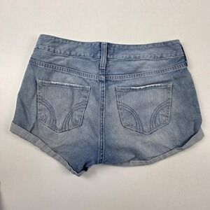 VTG Y2K Hollister Distressed Shorts Womens 1 W25 Blue Denim Cuffed Jean Shortie